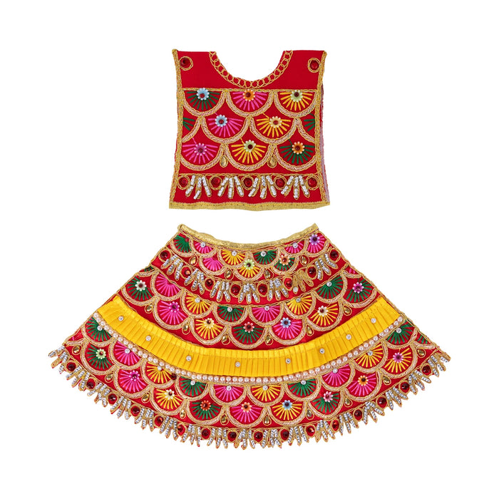 Durga Dress - 8 Inches | Mata Rani Poshak/ Lehenga Patka/ Devi Vastra/ Amman Pavadai/ Assorted Colour