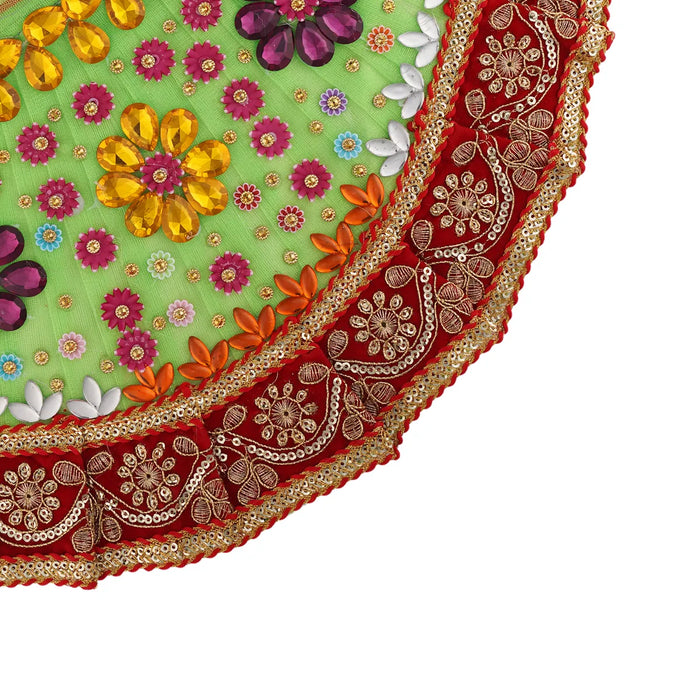 Devi Dress - 4 Inches | Mata Rani Poshak/ Lehenga Patka/ Fancy Amman Pavadai For Deity Decor/ Assorted Colour