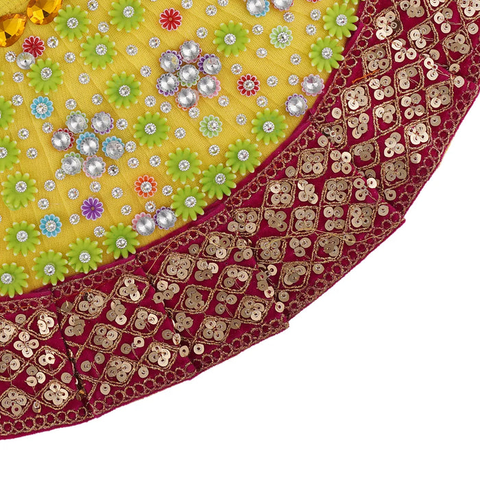 Devi Dress - 4 Inches | Mata Rani Poshak/ Lehenga Patka/ Fancy Amman Pavadai For Deity Decor/ Assorted Colour