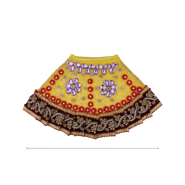 Devi Dress - 4 Inches | Mata Rani Poshak/ Lehenga Patka/ Fancy Amman Pavadai For Deity Decor/ Assorted Colour