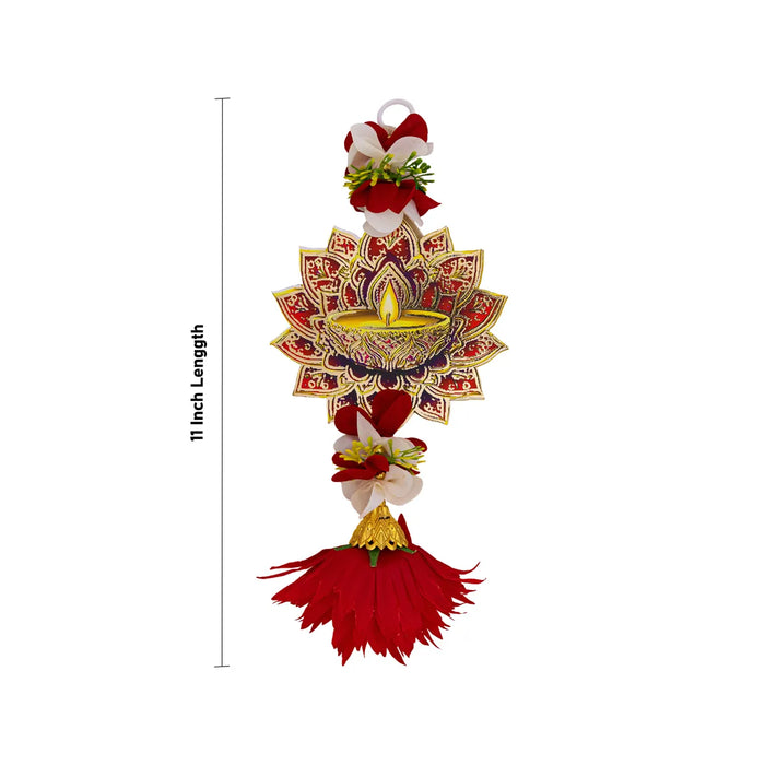 Lotus Design Toran - 11 Inches | Beads Design Thoranam/ Bandanwar/ Door Hanging Toran For Home Entrance