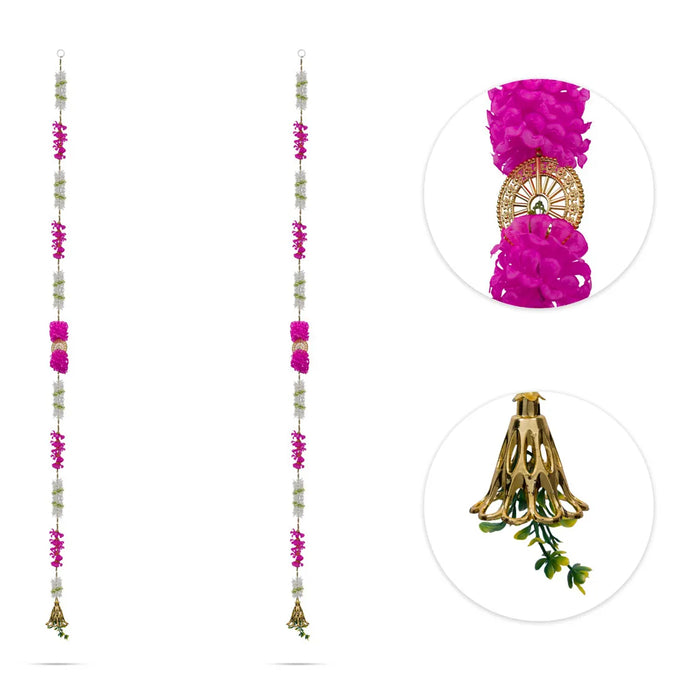 Side Toran Pair - 76 Inches | Artificial Flower Thoranam / Door Hanging Bandanwar For Home Entrance