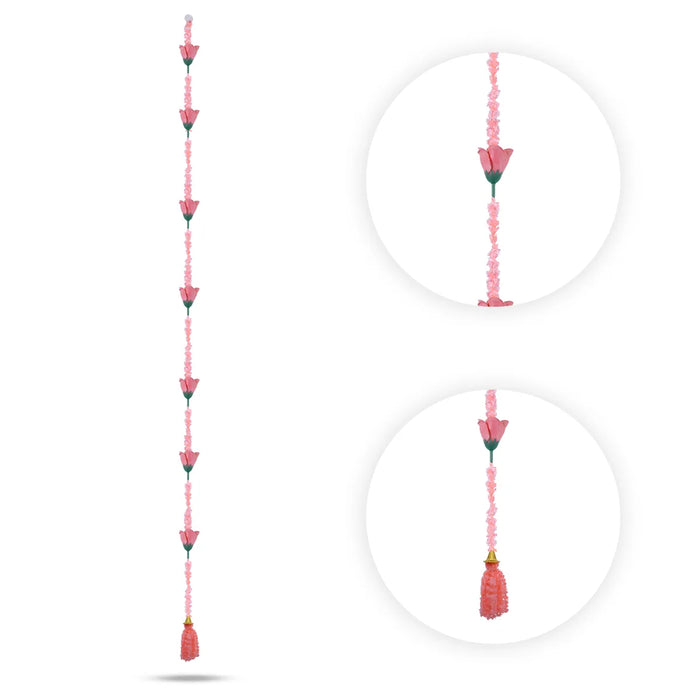 Side Toran Set - 75 Inches | 10 Pcs/ Artificial Rose Flower Thoranam/ Door Hanging Bandanwar For Pooja Decor
