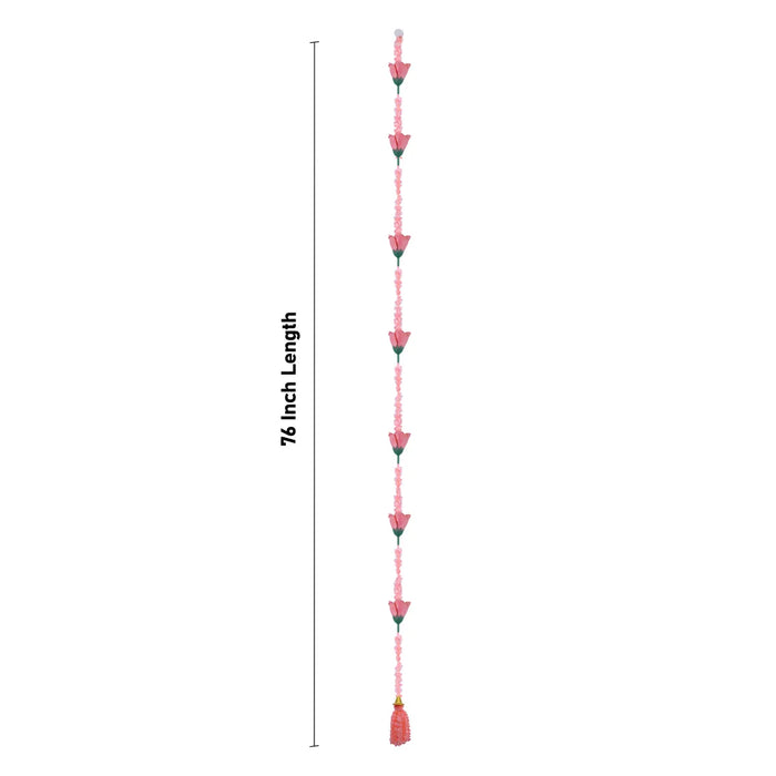 Side Toran Set - 75 Inches | 10 Pcs/ Artificial Rose Flower Thoranam/ Door Hanging Bandanwar For Pooja Decor