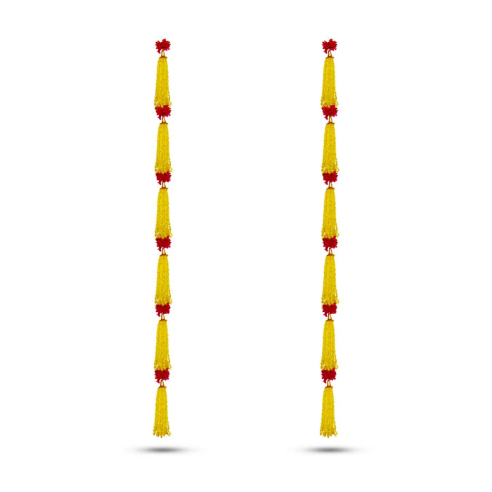 Side Toran Pair - 73 Inches | Tassel Design Thoranam/ Decorative Door Hanging Bandanwar For Home Entrance