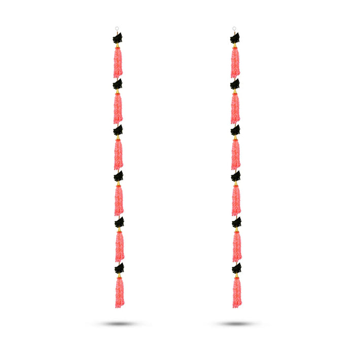 Side Toran Pair - 73 Inches | Tassel Design Thoranam/ Decorative Door Hanging Bandanwar For Home Entrance