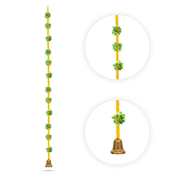Side Toran Pair - 78 Inches | Classic Flower Thoranam/ Door Hanging Toran For Temple & House Entrance