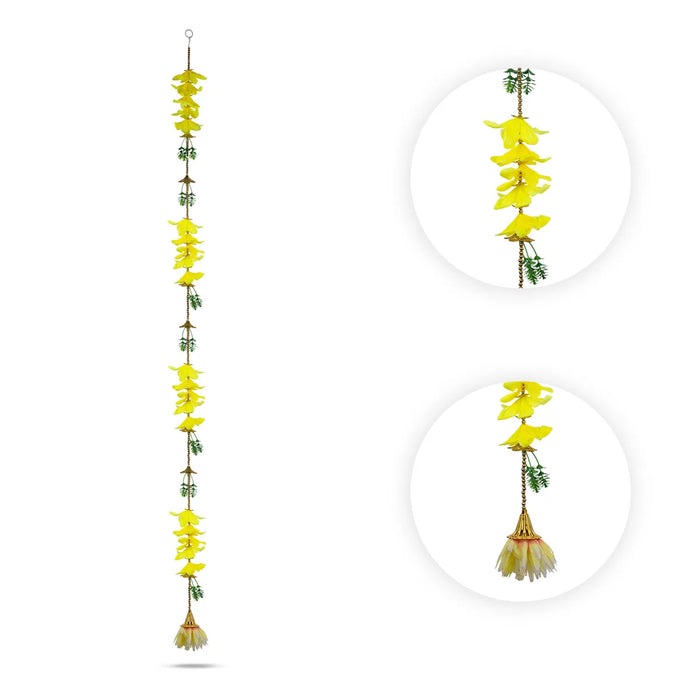 Side Toran Pair - 71 Inches | Traditional Floral Thoranam/ Door Hanging Bandanwar For Pooja Decor