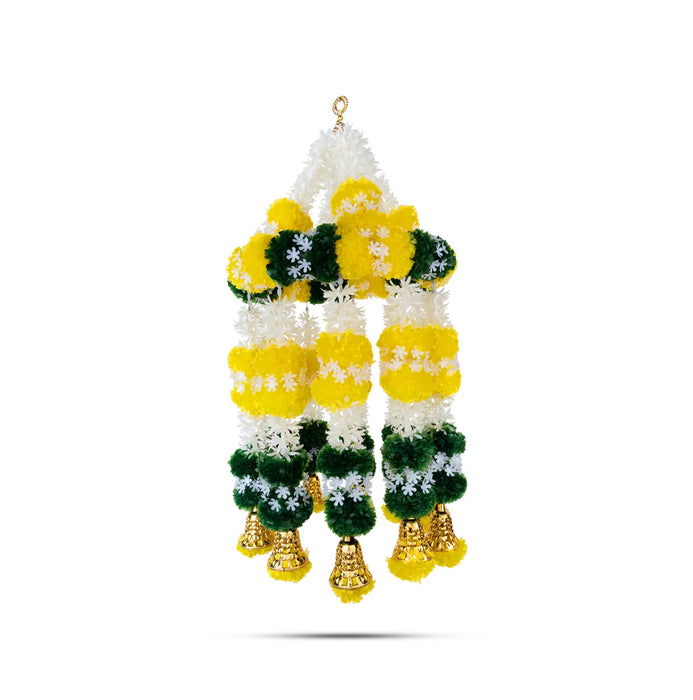 Hanging Pair - 24 Inches | Artificial Flower & Bell Hanging/ Decorative Door Hanging For Home Entrance