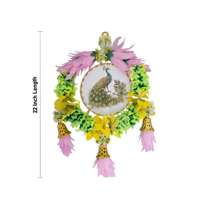 Peacock Design Wall Hanging - 22 Inches | Waall Hanger / Decorative Door & Wall Hanging for Home Entrance
