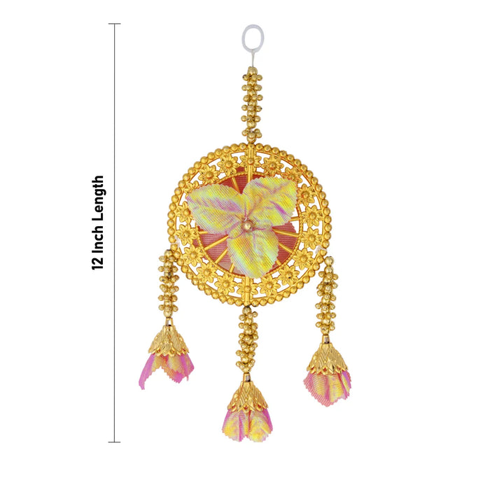 Hanging Latkan - 12 Inches | Artificial Flower Round Hanging/ Decorative Door Hanging