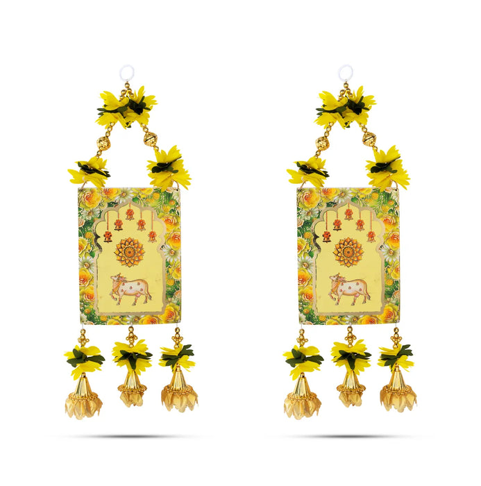 Hanging Pair - 17 Inches | Kamadhenu Design/ Floral Hanging/ Decorative Wall & Door Decor For Home