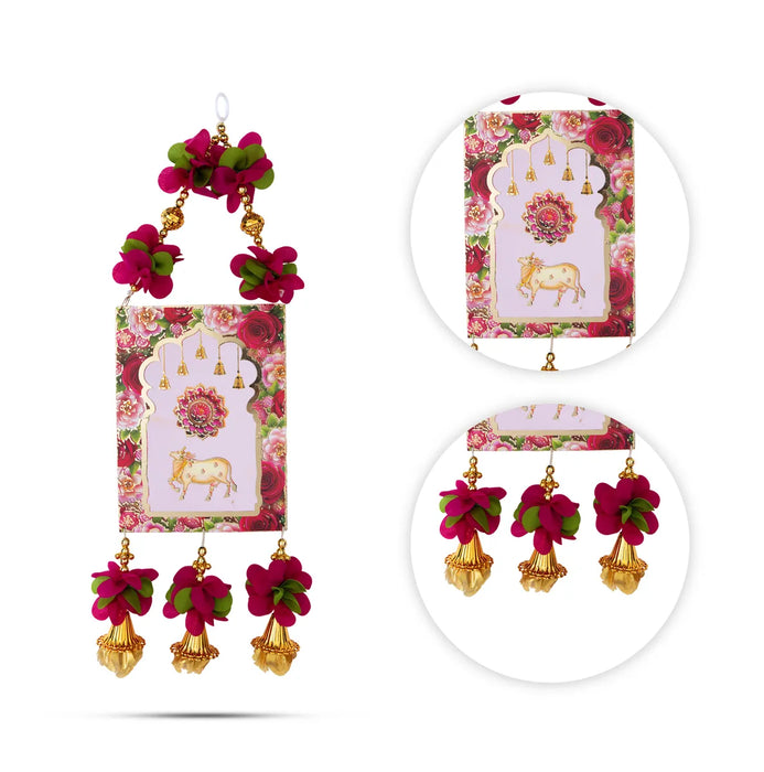 Hanging Pair - 17 Inches | Kamadhenu Design/ Floral Hanging/ Decorative Wall & Door Decor For Home