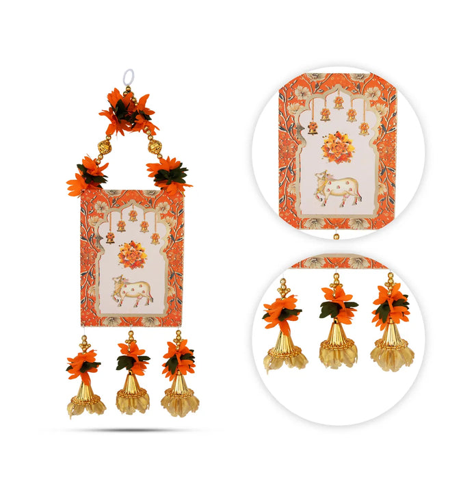 Hanging Pair - 17 Inches | Kamadhenu Design/ Floral Hanging/ Decorative Wall & Door Decor For Home