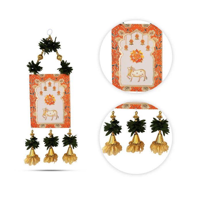 Hanging Pair - 17 Inches | Kamadhenu Design/ Floral Hanging/ Decorative Wall & Door Decor For Home