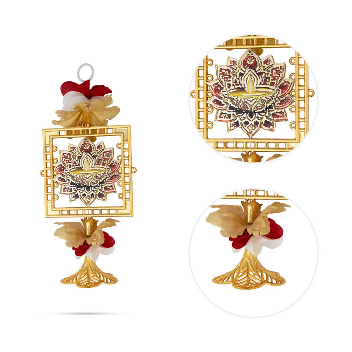 Hanging Pair - 9 Inches | Lotus Diya Design/ Decorative Hanging/ Decor For Home Entrance