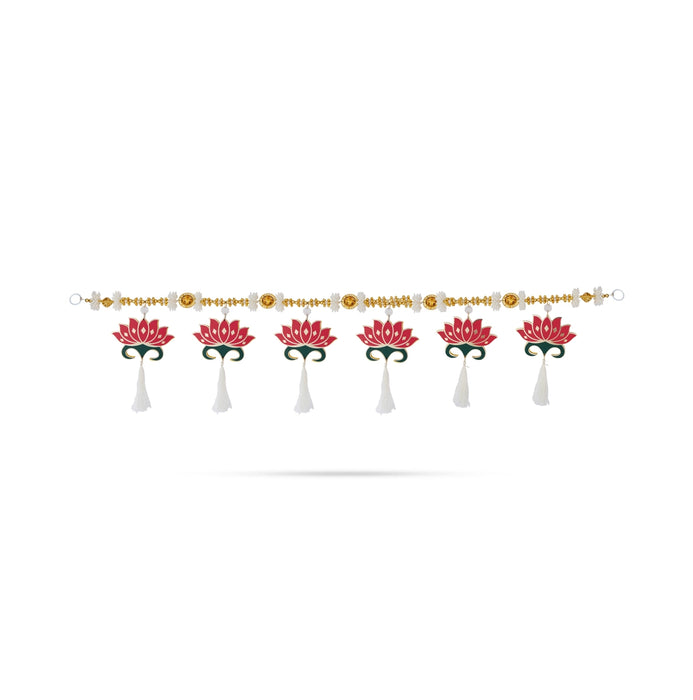 Toran - 39 Inches | Decorative Lotus Thoranam/ Hanging Bandanwar For Home Entrance & Pooja Decor