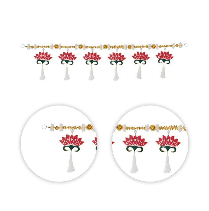 Toran - 39 Inches | Decorative Lotus Thoranam/ Hanging Bandanwar For Home Entrance & Pooja Decor