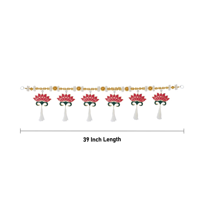 Toran - 39 Inches | Decorative Lotus Thoranam/ Hanging Bandanwar For Home Entrance & Pooja Decor