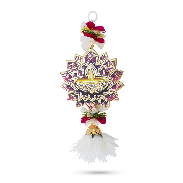 Diya Wall Hanging - 11 Inches | Floral Design Hanging/ Decorative Diya Wall Hanging For Home Decor