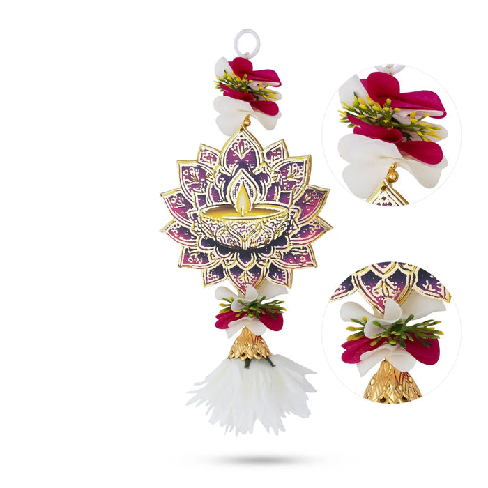 Diya Wall Hanging - 11 Inches | Floral Design Hanging/ Decorative Diya Wall Hanging For Home Decor