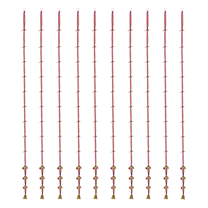 Side Toran Pair - 60 Inches | 10 Pcs/ Artificial Flower Thoran/ Hanging Thoranam For Main Door