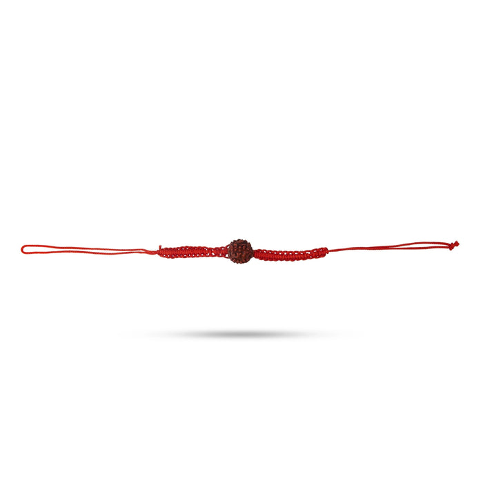 Rudraksha Thread Bracelet – 10.5 Inches | Adjustable Red Thread Band / Spiritual Wrist Bracelet