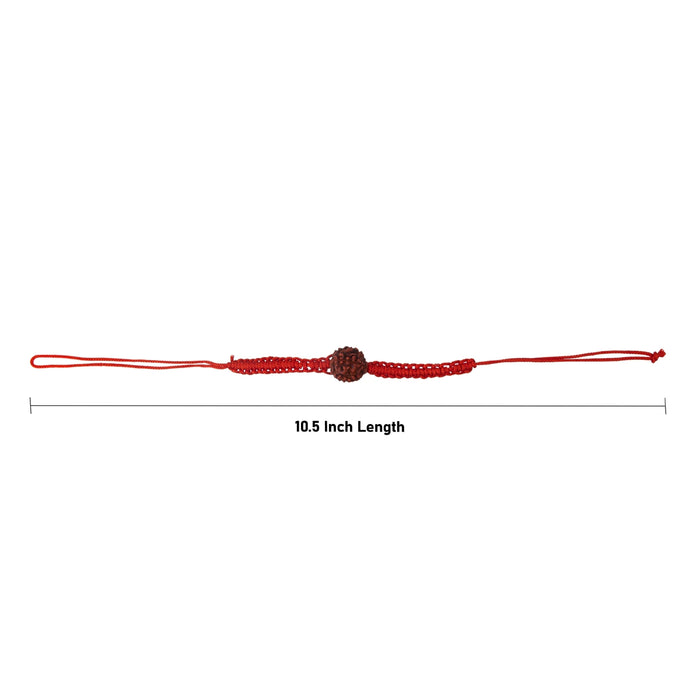 Rudraksha Thread Bracelet – 10.5 Inches | Adjustable Red Thread Band / Spiritual Wrist Bracelet