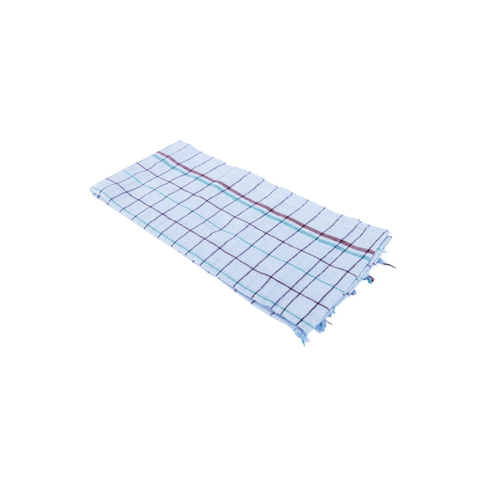 Towel - 1.8 Mtrs | Checked Design Angavastram / White Thundu / Kasavu Shawl for Men