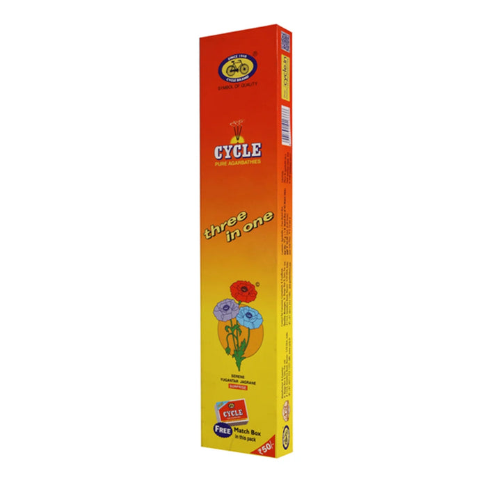 Cycle Three in One Incense - 88 Gms | 3 in 1 Incense Sticks/ Agarbathi for Pooja