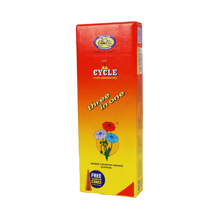 Cycle Three In One Incense Sticks - 202 Gms | 3 in 1 Agarbatti/ Agarbathi for Pooja