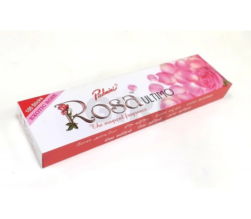 Padmini Rosa Ultimo Incense Sticks - 100 Pcs | Agarbathi/ The Magical Fragrance Agarbatti for Pooja