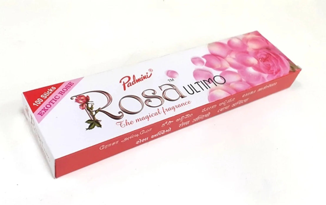 Padmini Rosa Ultimo Incense Sticks - 100 Pcs | Agarbathi/ The Magical Fragrance Agarbatti for Pooja