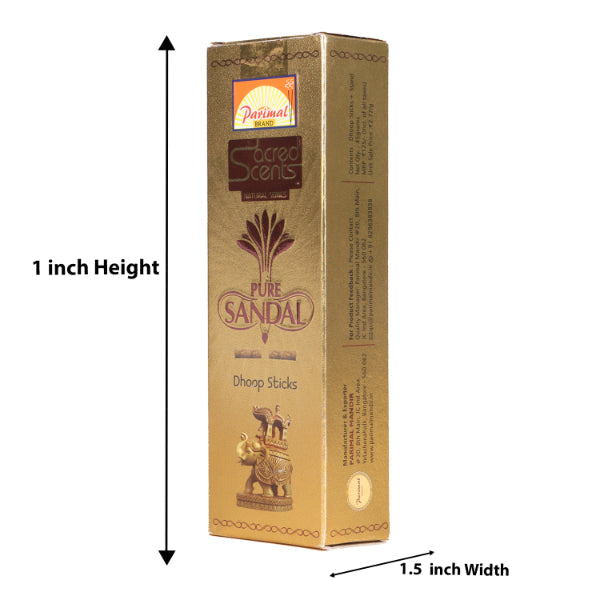 Parimal Sacred Scents Pure Sandal Dhoop Sticks - 45 Gms | Dhoop Batti/ Sambrani Dhoop for Pooja
