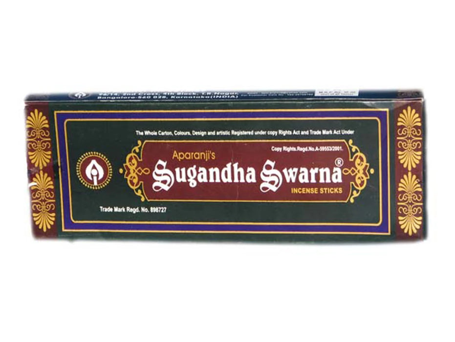 Aparanji Sugandha Swarna Incense Sticks - 30 Gms | Fresh Fragrance Agarbathi/ Agarbatti for Pooja