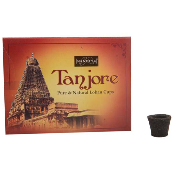 Nandita Tanjore Pure & Natural Loban Cups - 12 Pcs | Sambrani Cup/ Dhoop Cup/ Guggal Loban For Pooja