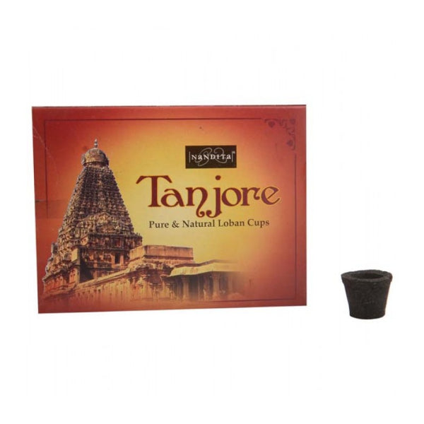 Nandita Tanjore Pure & Natural Loban Cups - 12 Pcs | Sambrani Cup/ Dhoop Cup/ Guggal Loban For Pooja