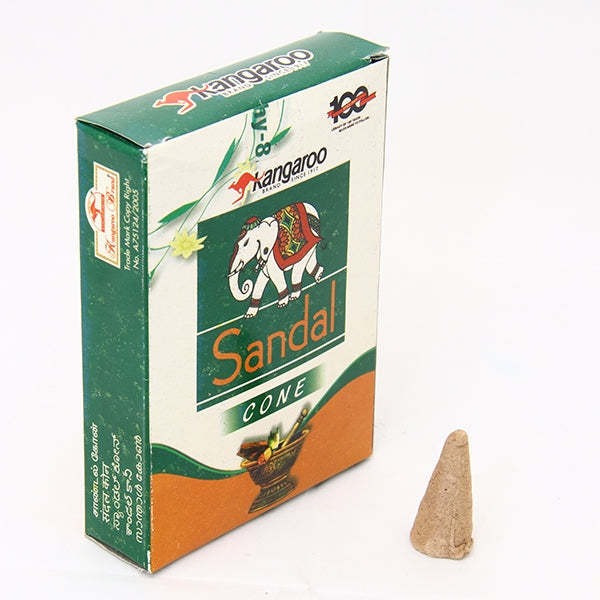 Kangaroo Sandal Cone - 20 Pcs | Chandan Incense Cone/ Dhoop Cone/ Sambrani Cone for Pooja