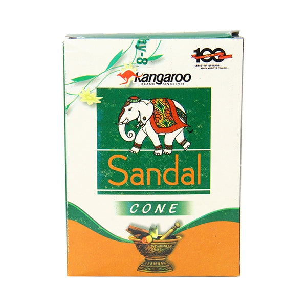 Kangaroo Sandal Cone - 20 Pcs | Chandan Incense Cone/ Dhoop Cone/ Sambrani Cone for Pooja