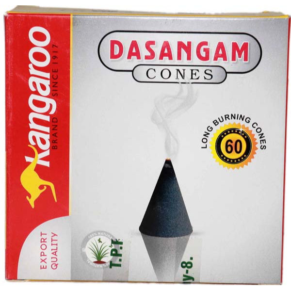 Kangaroo Dasangam Cones - 60 Pcs | Dhoop Cones/ Loban/ Sambrani Cones for Pooja