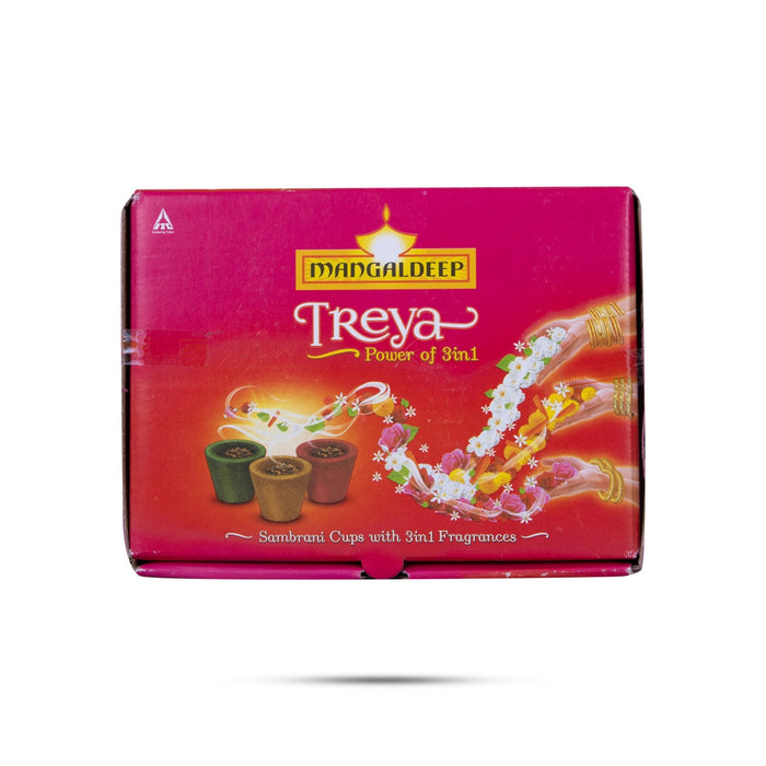 Mangaldeep Treya Power Of 3 In 1 Sambrani Cups | Dhoop Cup/ Loban Cups/ Guggal Dhoop For Pooja