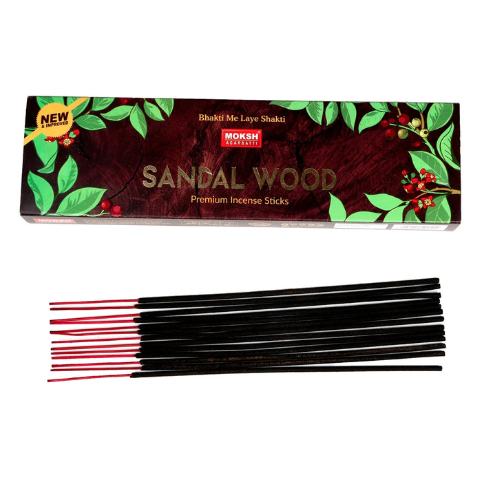 Moksh Sandal Wood Premium Incense Sticks | Agarbatti/ Agarbathi for Pooja