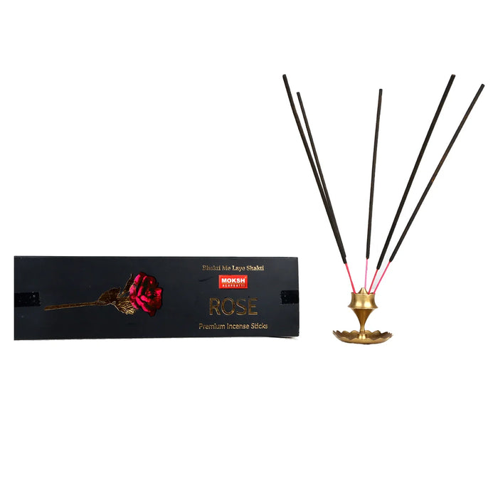 Moksh Rose Premium Incense Sticks | Agarbathi/ Agarbatti for Pooja