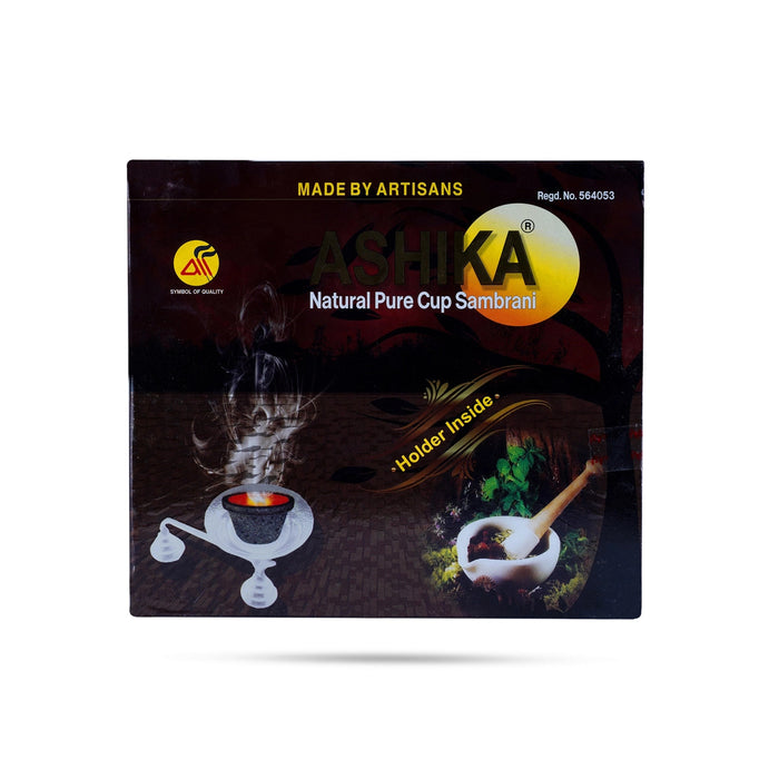 Ashikas Natural Pure Sambrani Cup - 15 Pcs | Sambrani Dhoop Cup/ Guggal Dhoop/ Loban Cups For Pooja