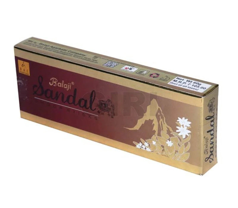 Balaji Sandal Dhoop Sticks - 10 Pcs | Chandan Dhoop Batti/ Chandan Sambrani Dhoop for Pooja