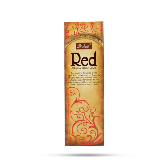 Balaji Red Premium Flora Incense Sticks - 50 Gms | Agarbatti/ Agarbathi for Pooja