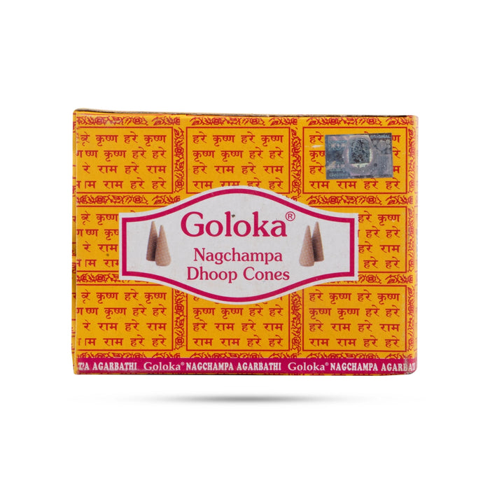 Goloka Nagchampa Dhoop Cones - 10 Pcs | Incense Cone/ Sambrani Cones for Pooja