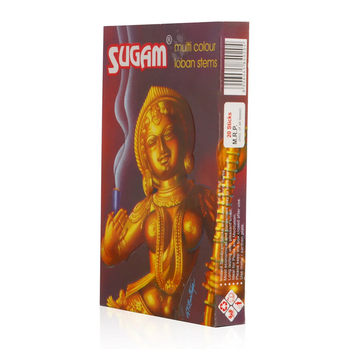 GT Sugam Multi Colour Loban Stems - 15 Pcs | Dhoop/ Guggal for Pooja