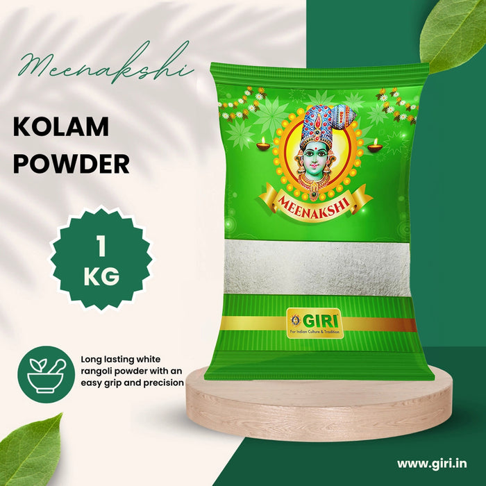 Giri Kolam Powder - 1 Kg | Kolam Maavu/ White Colour Kola Podi for Floor Decor