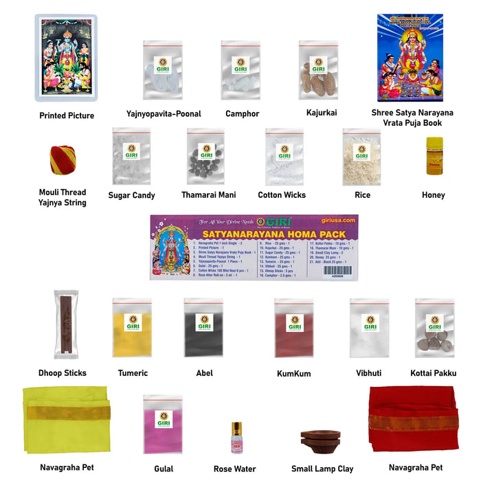 Satyanarayan Puja Kit | Satyanarayan Pooja Items/ Pooja Samagri Set for Performing Traditional Satyanarayan Puja